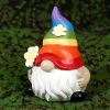 Rainbow Gnome Garden Statue – Resin Decor