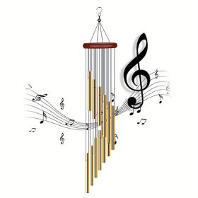 Golden Vintage Wind Chimes with 12 Aluminum Tubes