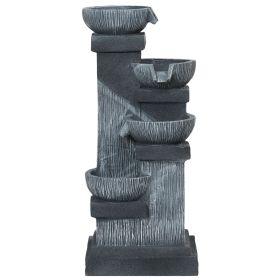 4-Tier Cascading Water Fountain with LED Lights – Resin
