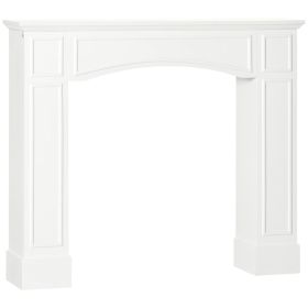 HOMCOM 29" Modern Fireplace Mantel Surround Mantels for Fireplace with Decorative Geometric Pattern, White