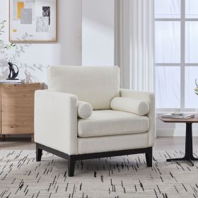 35.4 "Wide Modern Farmhouse Performance Accent Chair with Black Finish Legs
