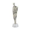 Abstract Aluminum Human Figurine on Marble Base – Silver White