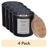 (4 pack)Warm Leathered Amber Scented 2-Wick Frosted Jar Candle 12oz.
