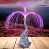 Solar Elephant Fountain Statue with LED Light – Garden Decor