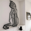 CIFbuy Vintage Style 3D Geometric Cat Wall Art Handcrafted Metal Sculpture Home Office Decor(TikTok, temu pick-up service)