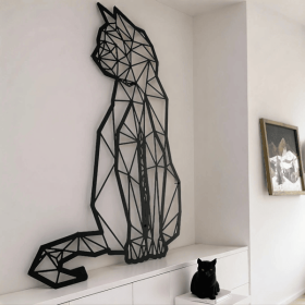 CIFbuy Vintage Style 3D Geometric Cat Wall Art Handcrafted Metal Sculpture Home Office Decor(TikTok, temu pick-up service)