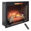 33 inch Infrared Electric Fireplace Insert, Touch Panel Home Decor Heater,Smokeless Firebox .With fixed Trim Kit .With Crackling Sound