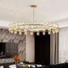 48" Gold Wagon Wheel Chandelier with Crystal Shades – 48-Light