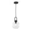 59" Black Pendant Ceiling Light, Metal Base Glass Shade, LED Bulb Included