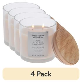 (1 pack)and Salted Coconut Mahogany Scented 2-Wick Ombre Jar Candle 12oz.