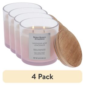 (4 pack)and Lavender and Lemonade Scented 2-Wick Ombre Jar Candle 12oz.
