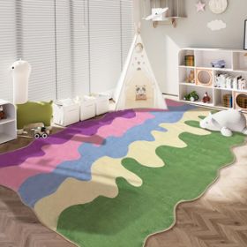 Area Rugs colorful abstract plush rug Soft velvet texture, high-quality polyester blend, perfect for living room, bedroom or study floor mats