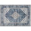 4x6 Vintage Washable Area Rug – Non-Slip Blue
