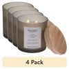 (4 pack) Soft Cashmere Amber Scented 2-Wick Frosted Jar Candle 12oz.