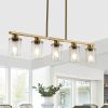 5-Light Modern Industrial Chandelier with Glass Shades