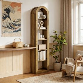 Arched bookshelf, open bookshelf, display rack, sturdy and natural