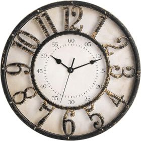 12" Retro Wall Clock – Silent Non-Ticking with 3D Numbers