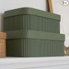 Fluted Decorative Storage Boxes with Lids – Set of 2