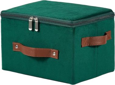Velvet Storage Bins with Zipper Lid – Foldable & Washable