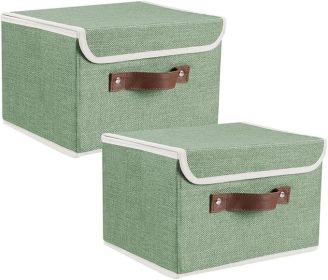 Collapsible Fabric Storage Bins with Lids – 2-Pack