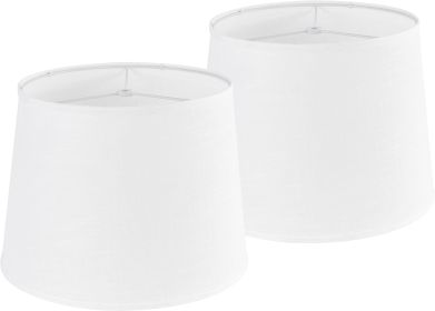 White Drum Lamp Shades Set of 2 – Textured Fabric
