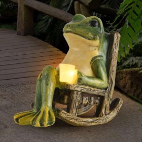 Solar Frog Garden Statue with LED Lights – Outdoor Decor