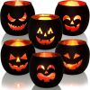 Halloween Table Decor Set of 6, Jack O Lanterns , Halloween Decorations Indoor Party Mantel Coffe Table Centerpiece Decor