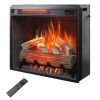 23 inch Infrared heating electric fireplace insert, with log set & realistic flame, remote control with timer, overheating protection