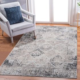 PAYAS Collection 6X9 Cream / Anthracite / Traditional Area Rug