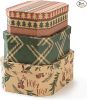 Christmas Gift Boxes with Lids, Vintage Reusable Christmas Nesting Boxes for Presents