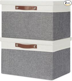 Collapsible Storage Bins with Lids – 2-Pack