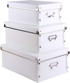 Decorative Storage Boxes with Lids,Water-Proof Storage Bins for Shoes,Clothes,Office â€¦