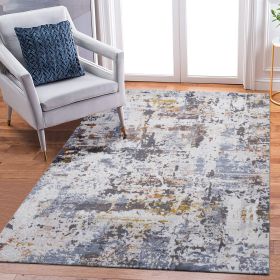 PAYAS Collection 8X10 Ivory / Blue / Abstract Area Rug