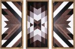 Set of 3 Aztec Wall Decor, 20.9"x 9.8" Wood Western Wall Art, Native American Tribal Southwestern Modern Boho Southwest