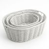 Multi-Purpose Nesting Basket 3-Piece Set – Hand-Woven PE Rattan Decorative Home Storage Baskets for Organizing Linens, Toys & Pantry Items