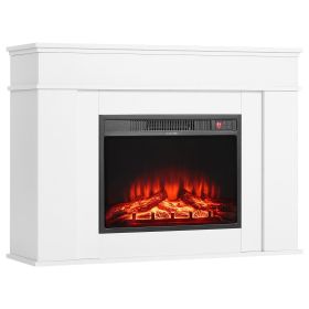 VEVOR 43 inch Freestanding Fireplaces, 1500W 5120BTU Fake Electric Fireplace Stove Heater with Mantel, Overheating Protection, Adjustable Flames,Timer