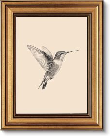 Vintage Gold Framed Wall Art for Living Room, Birds Canvas Prints Home Decor, Sketch Painting Picture