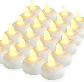 200 Hours 24 Pack Flameless Floating Candles, Warm White Led Flickering Tealight Candles in Bulk, Decor for Wedding, Party, Centerpiece, Pool
