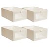 Foldable Linen Storage Bins Set of 4 with Clear Window