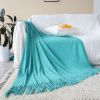 SOGA Teal Acrylic Knitted Throw Blanket â€“ Soft and Cozy Decorative Blanket for Bed, Sofa, Living Room, or Couch, Warm and Stylish Home DÃ©cor Accent