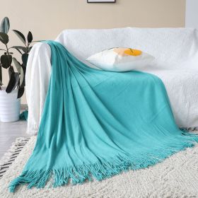 SOGA Teal Acrylic Knitted Throw Blanket â€“ Soft and Cozy Decorative Blanket for Bed, Sofa, Living Room, or Couch, Warm and Stylish Home DÃ©cor Accent