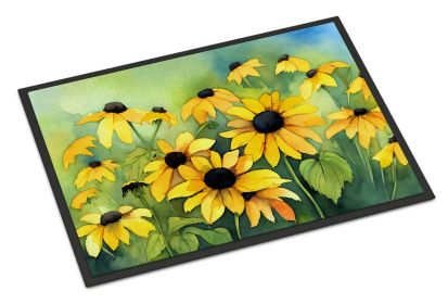 NEW Maryland Black-Eyed Susans in Watercolor Doormat Front Door Mat Indoor Outdoor Rugs for Entryway, Non Slip Washable Low Pile, 18H X 27W