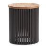Demy - Metal and Wood Accent Table - Natural / Black