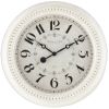 Indoor 15.5" Round Antique White French Country Analog Traditional Wall Clock with Arabic Numbers
