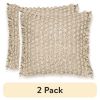 (2 pack)Nubby Dots Throw Pillow, 20" x 20", Square, Neutral, 1 per Pack