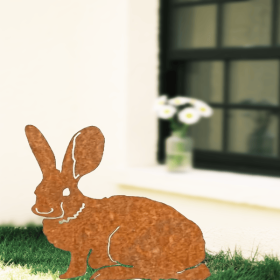 Metal Bunny Garden Stake – Outdoor Yard Decor