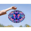 3D Blue Butterfly Metal Wind Spinner – Garden Decor