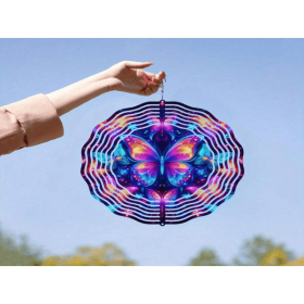 3D Blue Butterfly Metal Wind Spinner – Garden Decor