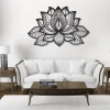 Black Mandala Lotus Metal Wall Art – Boho Decor