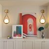 Modern Gold Wall Sconce Set of 2 with Opal Glass Globe
